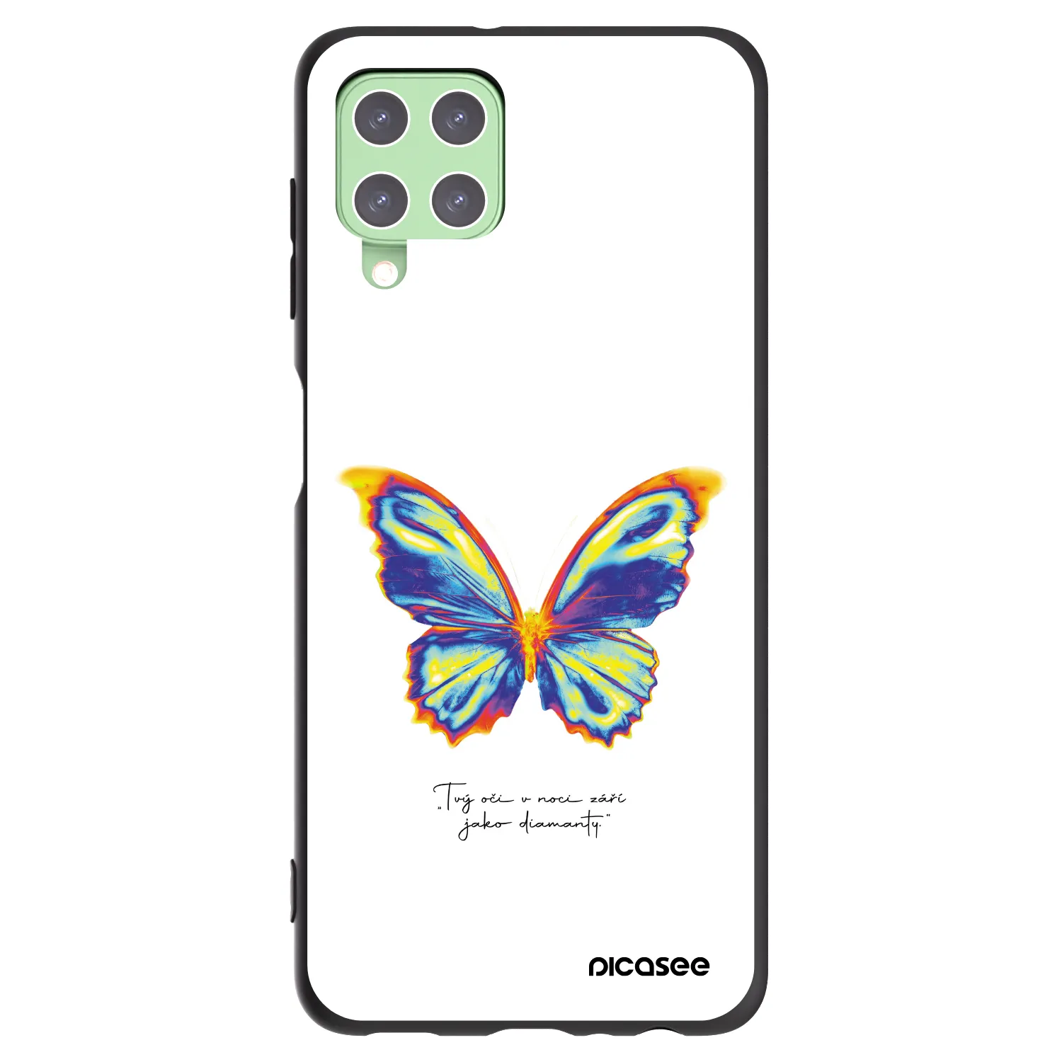 Picasee husă neagră din silicon pentru Samsung Galaxy A22 A225F 4G - Diamanty White