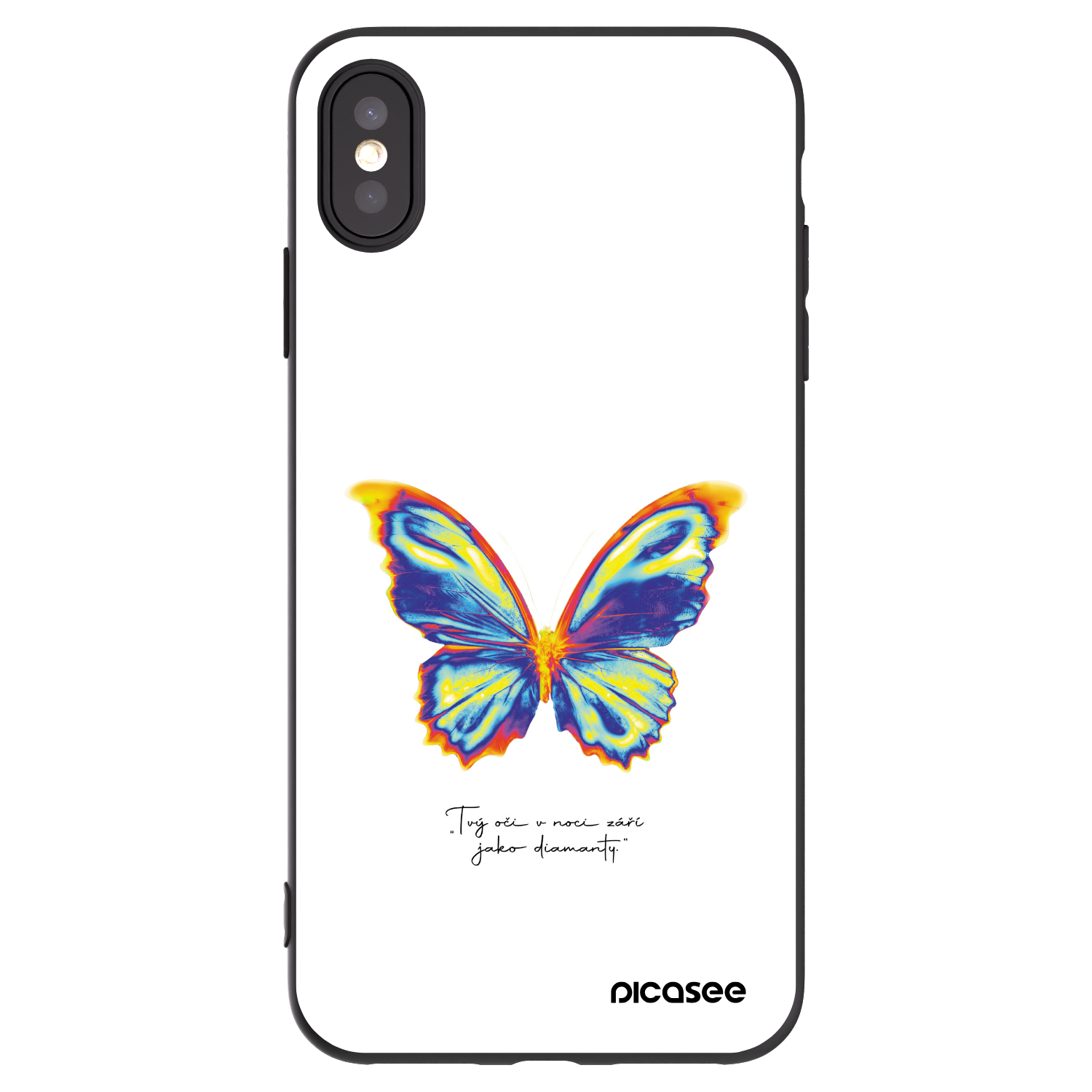 Picasee husă neagră din silicon pentru Apple iPhone XS Max - Diamanty White