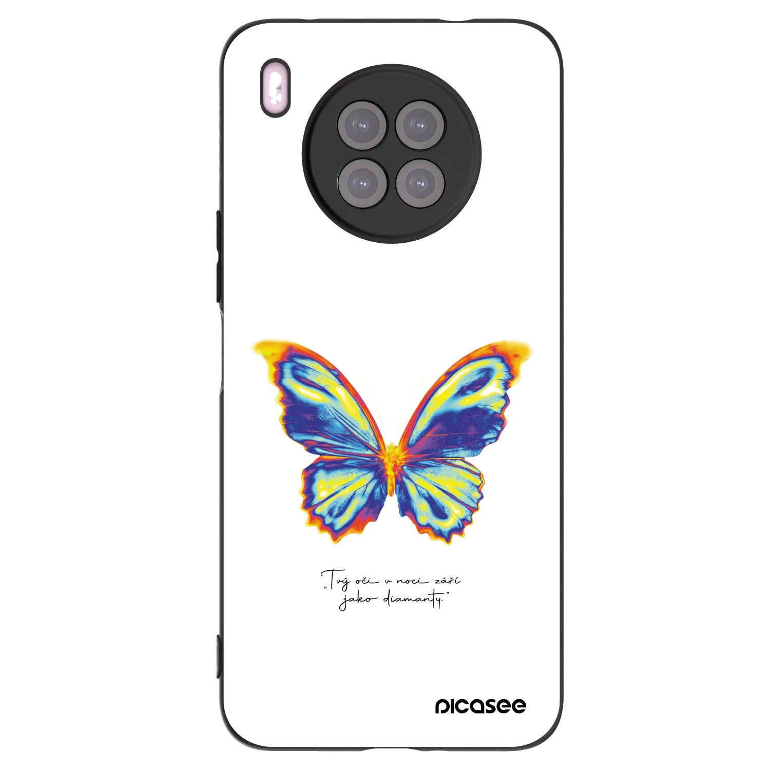 Picasee husă neagră din silicon pentru Huawei Nova 8i - Diamanty White
