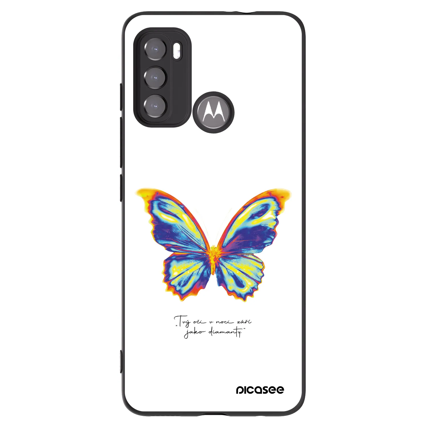 Picasee husă neagră din silicon pentru Motorola Moto G60 - Diamanty White