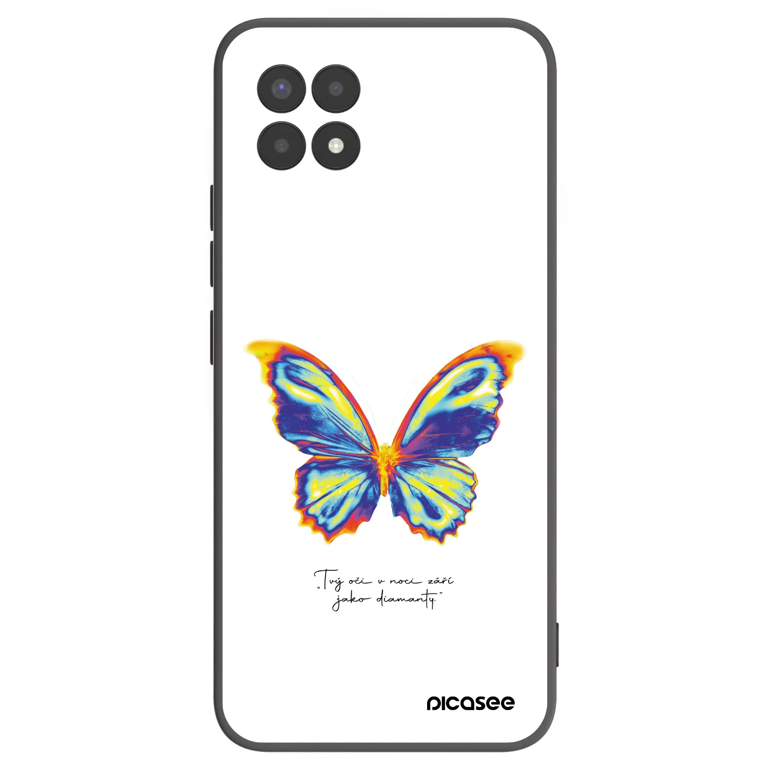 Picasee husă neagră din silicon pentru Realme 8i - Diamanty White