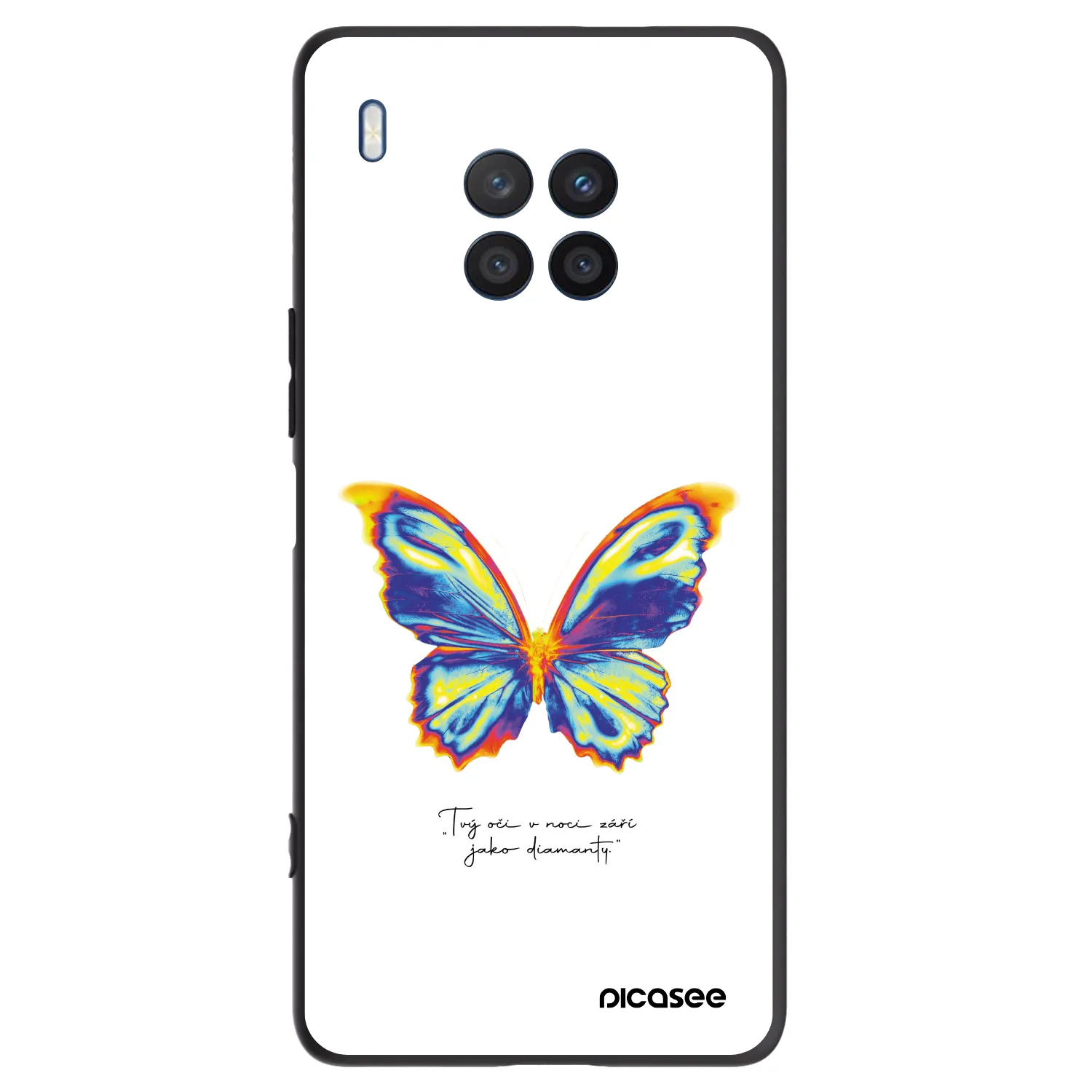 Picasee husă neagră din silicon pentru Honor 50 Lite - Diamanty White