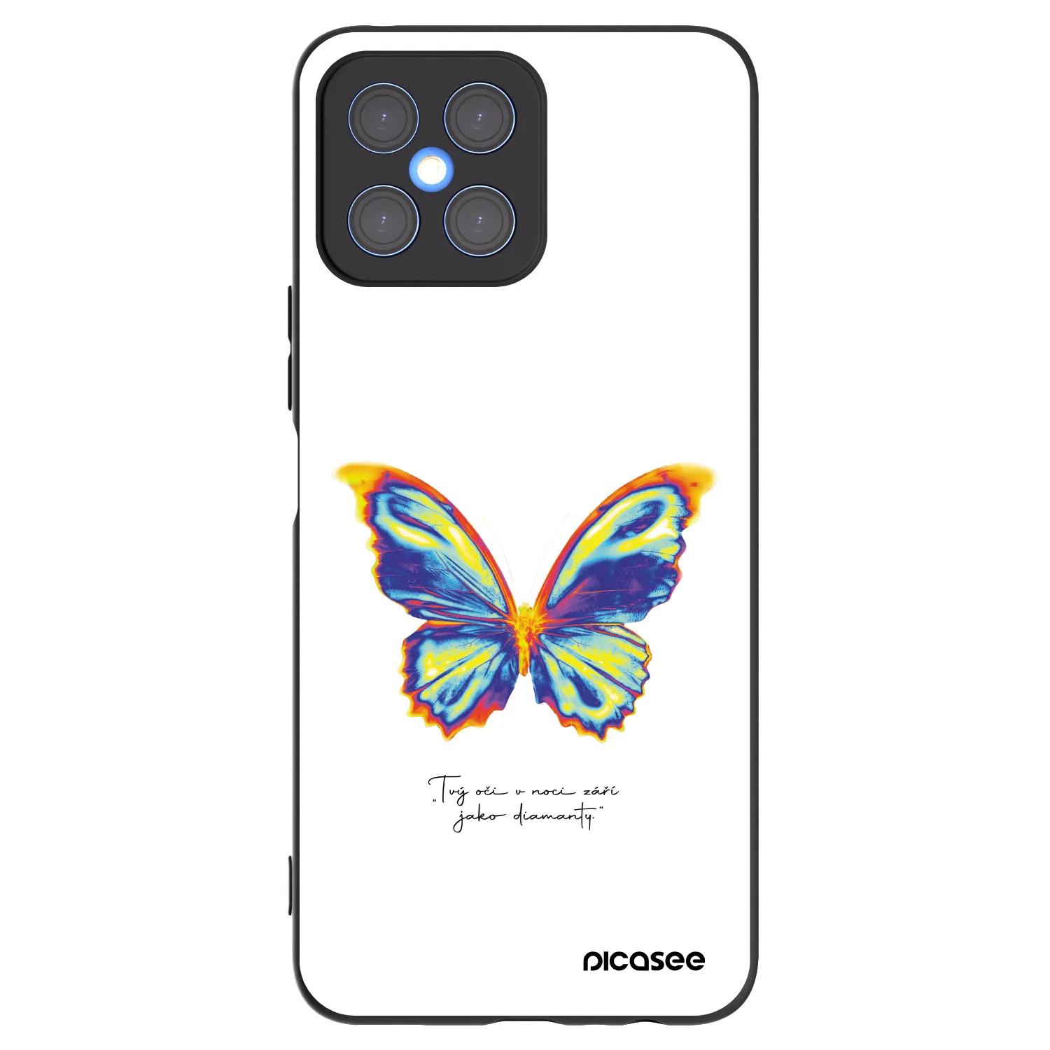 Picasee husă neagră din silicon pentru Honor X8 4G - Diamanty White