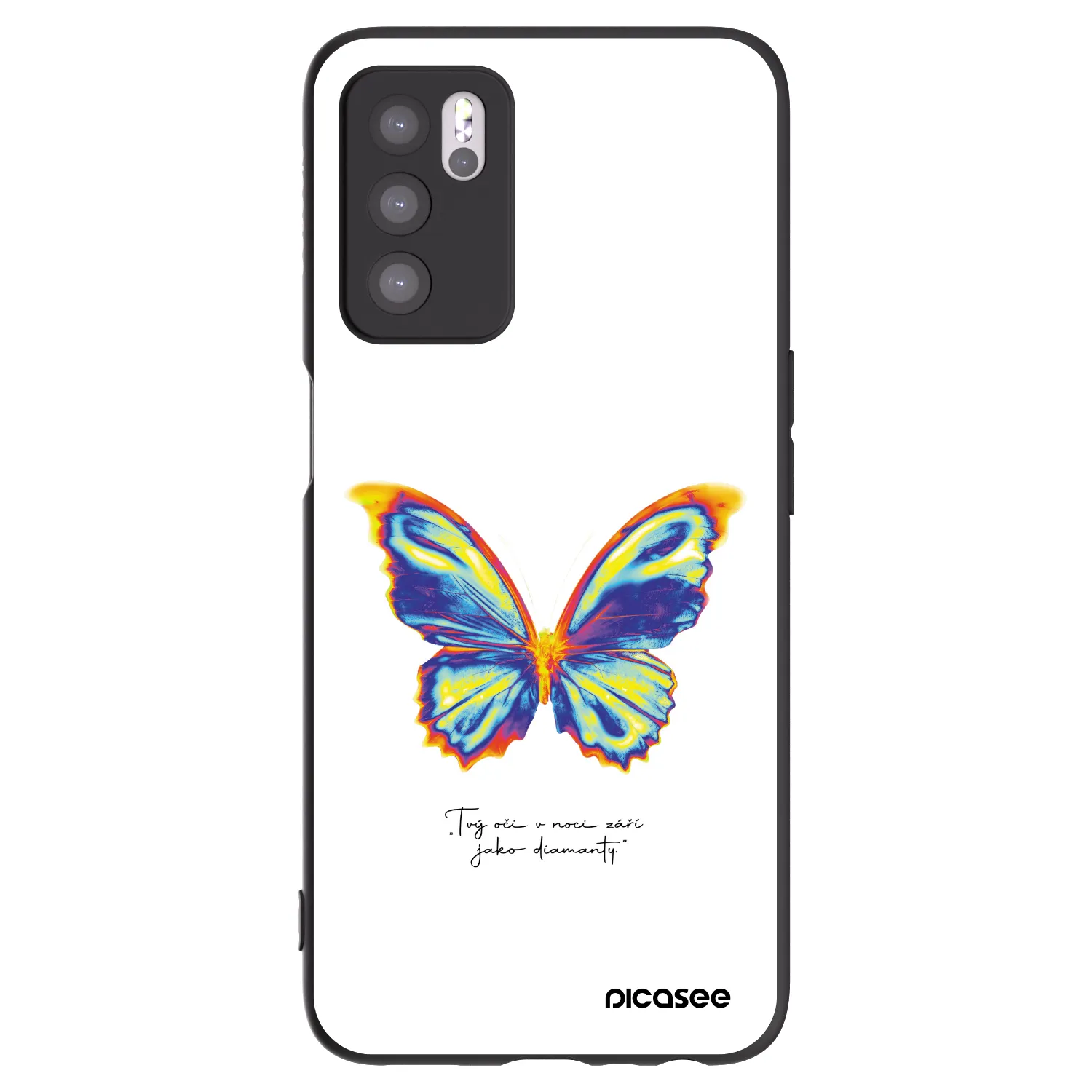 Picasee husă neagră din silicon pentru OPPO A16s - Diamanty White