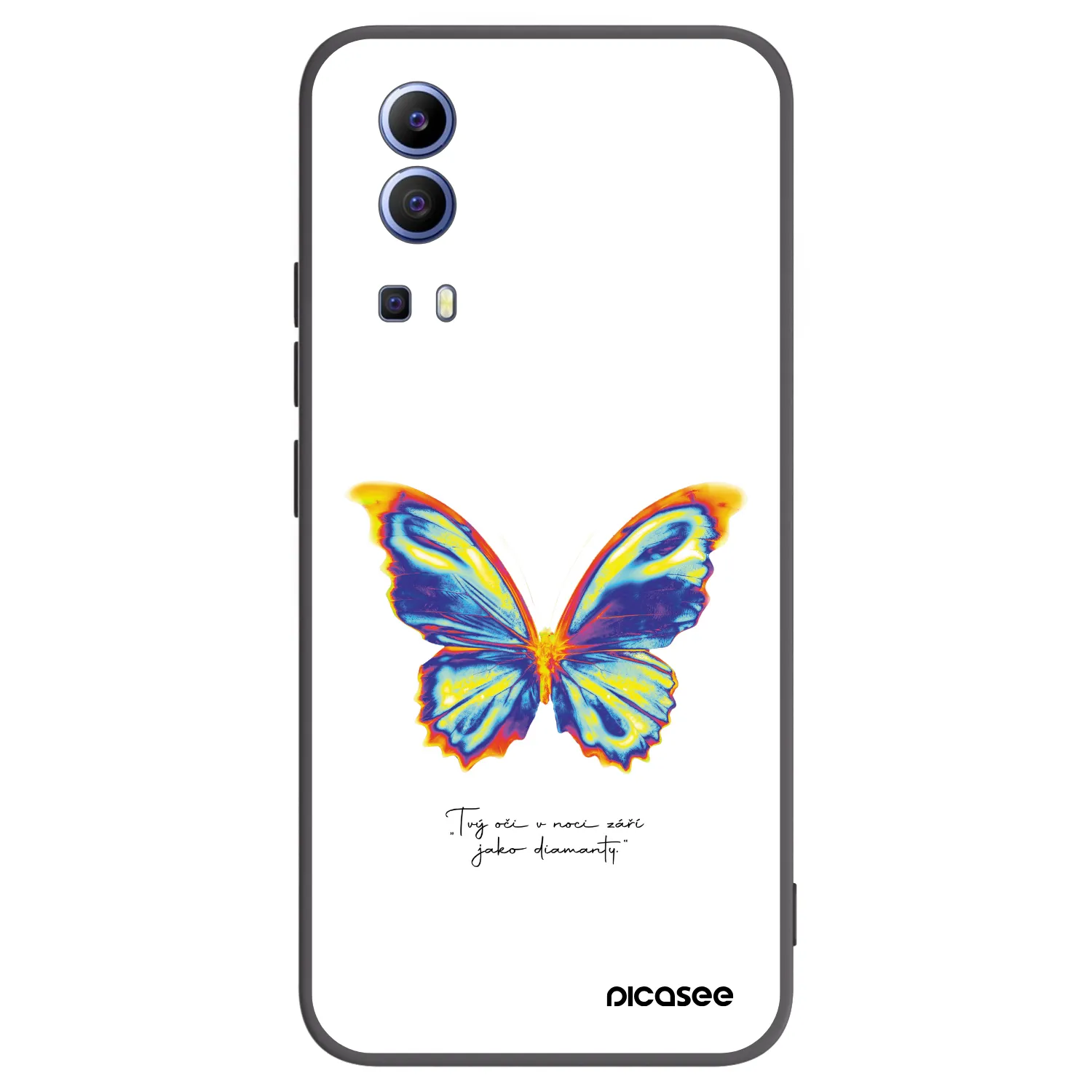 Picasee husă neagră din silicon pentru Vivo Y52 5G - Diamanty White