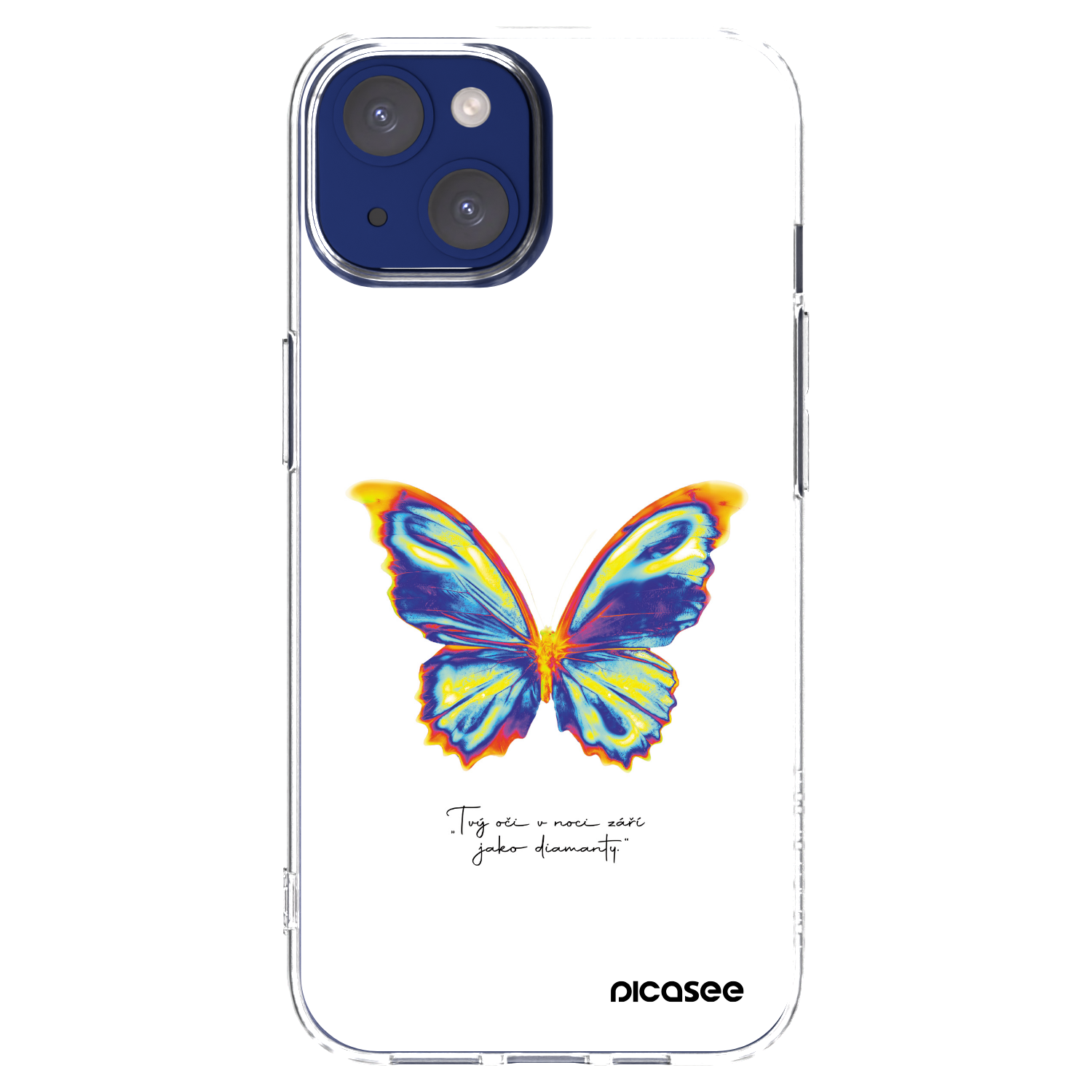 Picasee husă transparentă din silicon pentru Apple iPhone 14 - Diamanty White