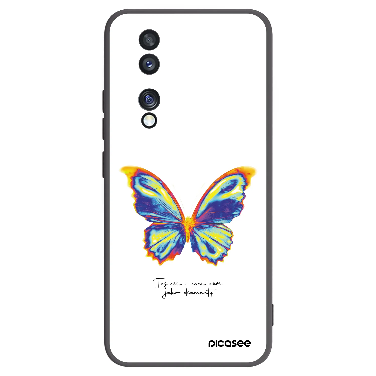 Picasee husă neagră din silicon pentru Honor 70 - Diamanty White