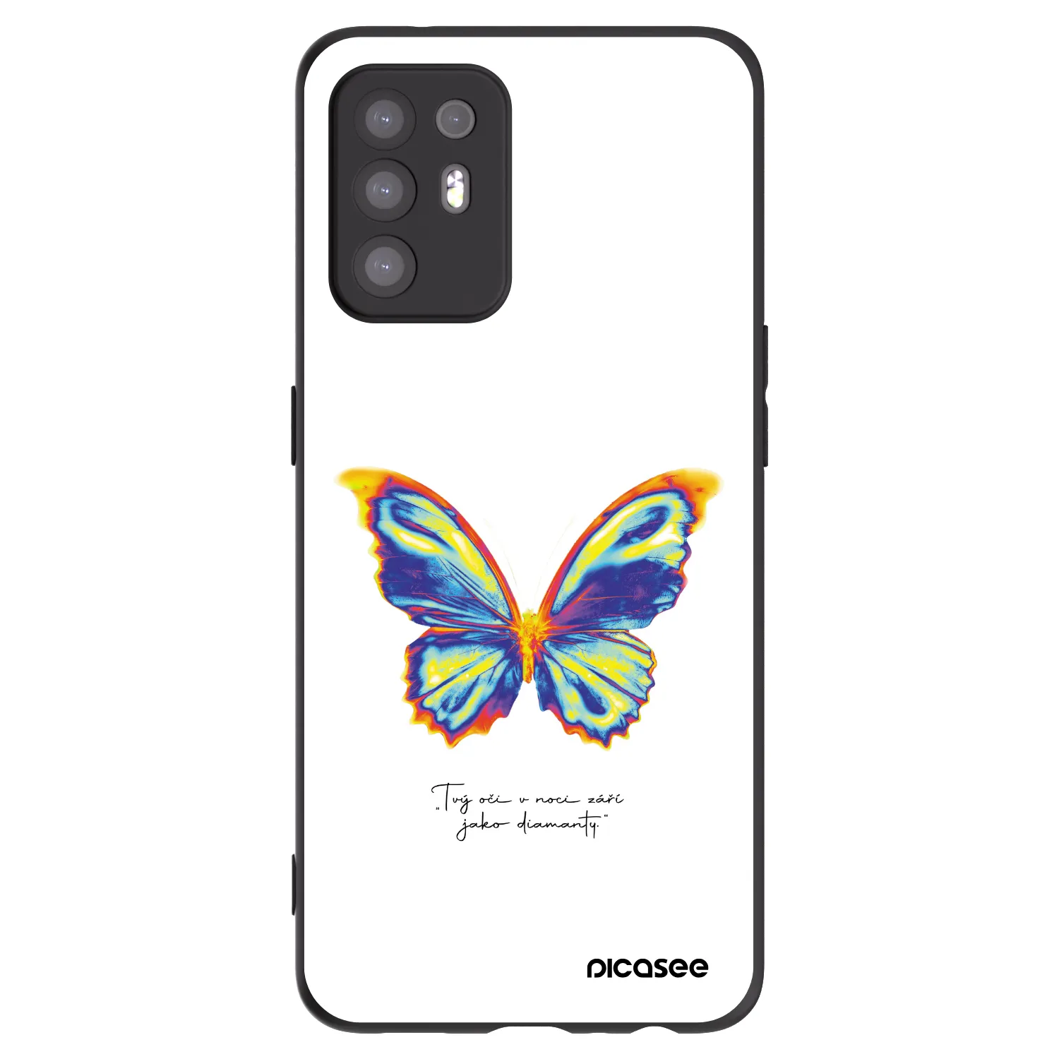 Picasee husă neagră din silicon pentru OPPO A94 5G - Diamanty White