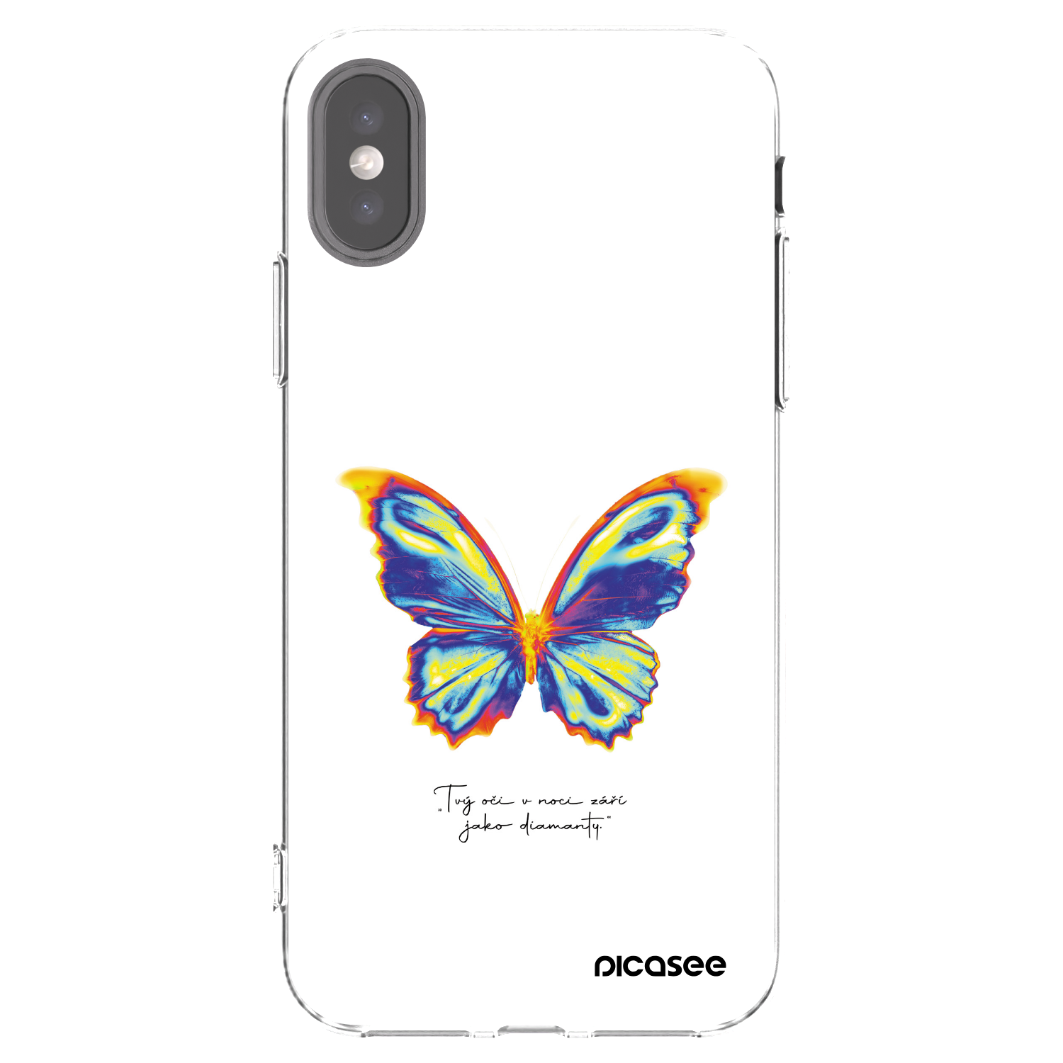 Picasee husă transparentă din silicon pentru Apple iPhone X/XS - Diamanty White