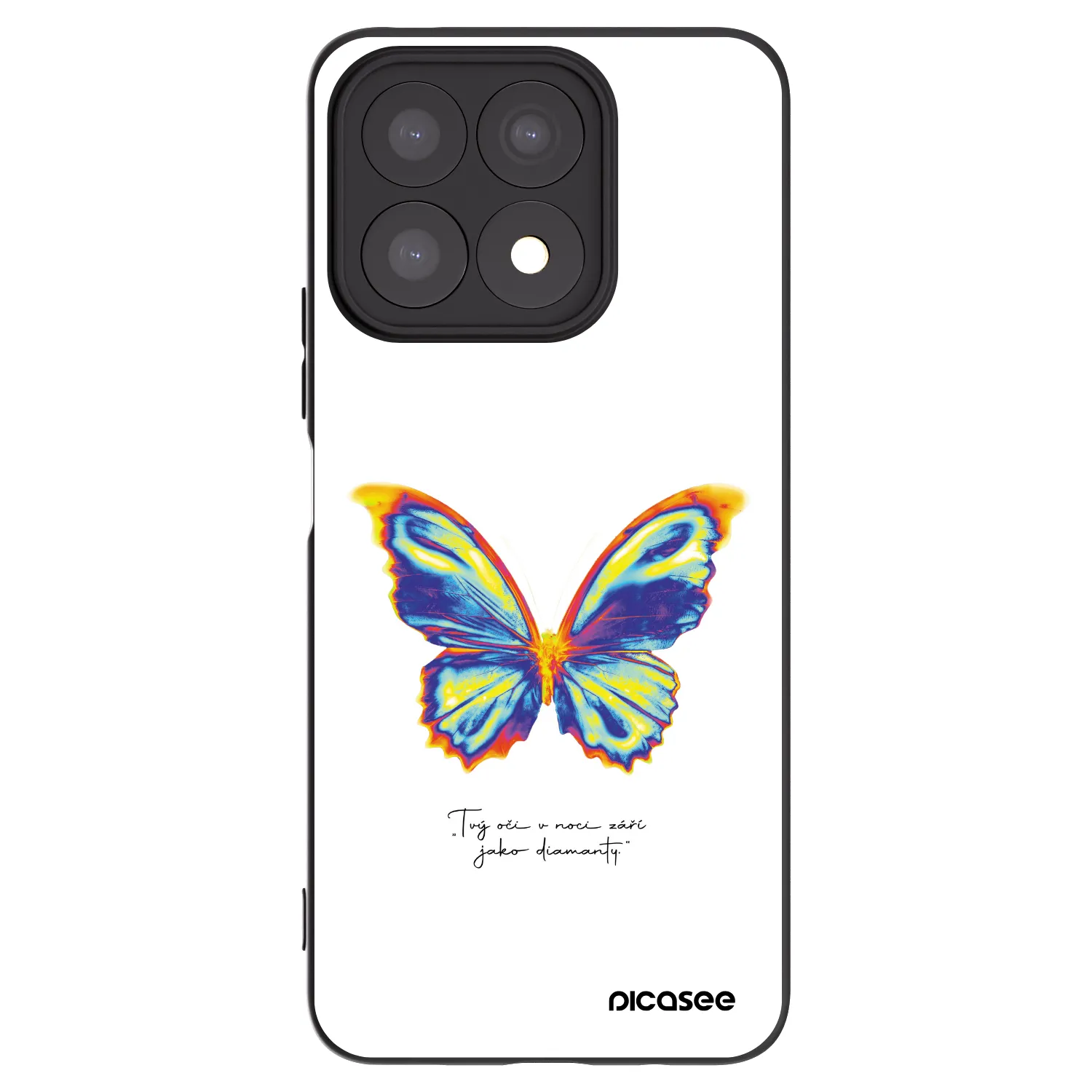 Picasee husă neagră din silicon pentru Honor X8a - Diamanty White