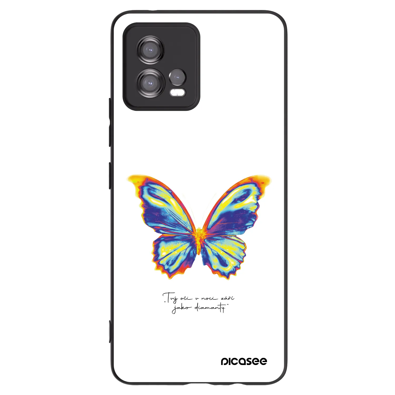 Picasee husă neagră din silicon pentru Motorola Moto G72 - Diamanty White