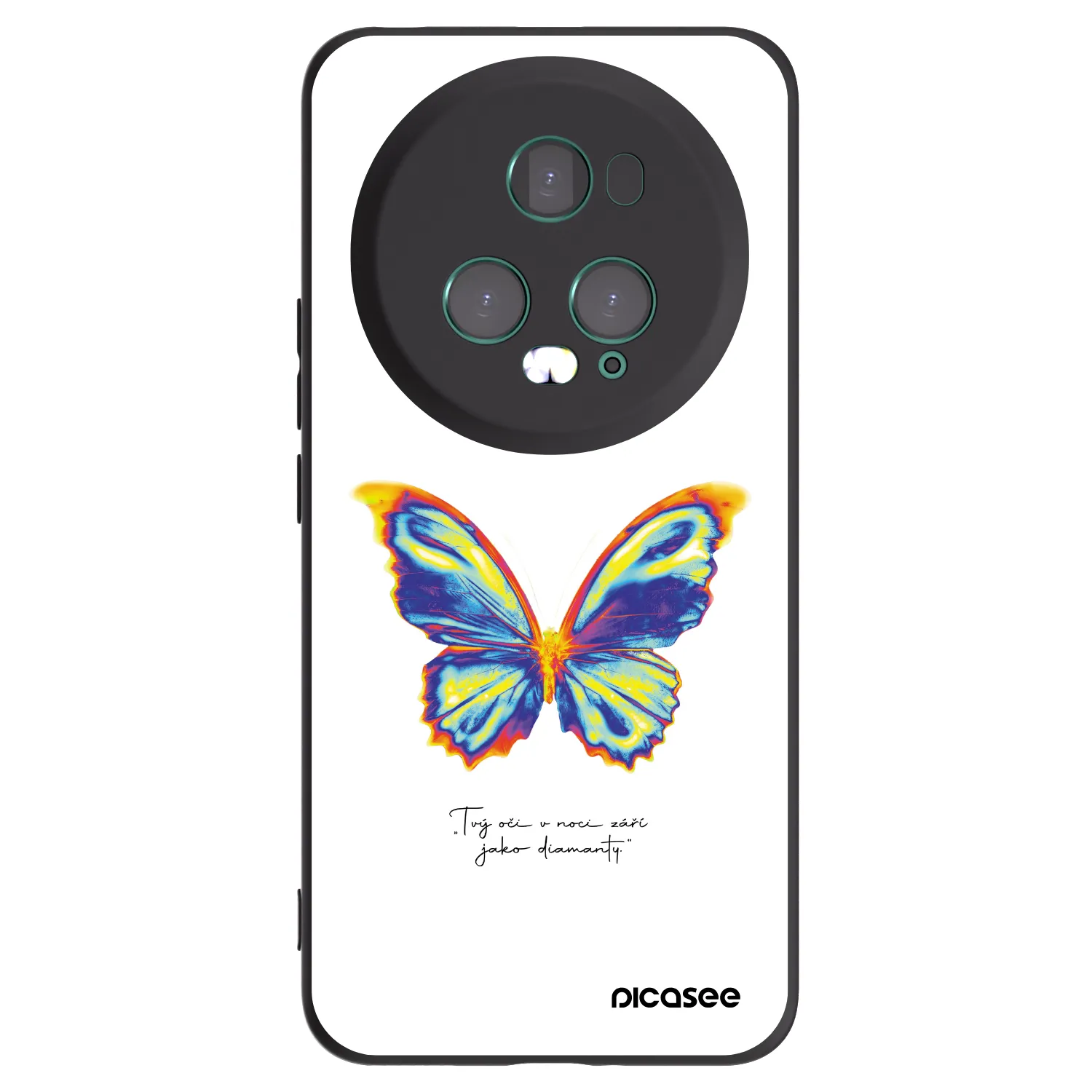 Picasee husă neagră din silicon pentru Honor Magic5 Pro - Diamanty White