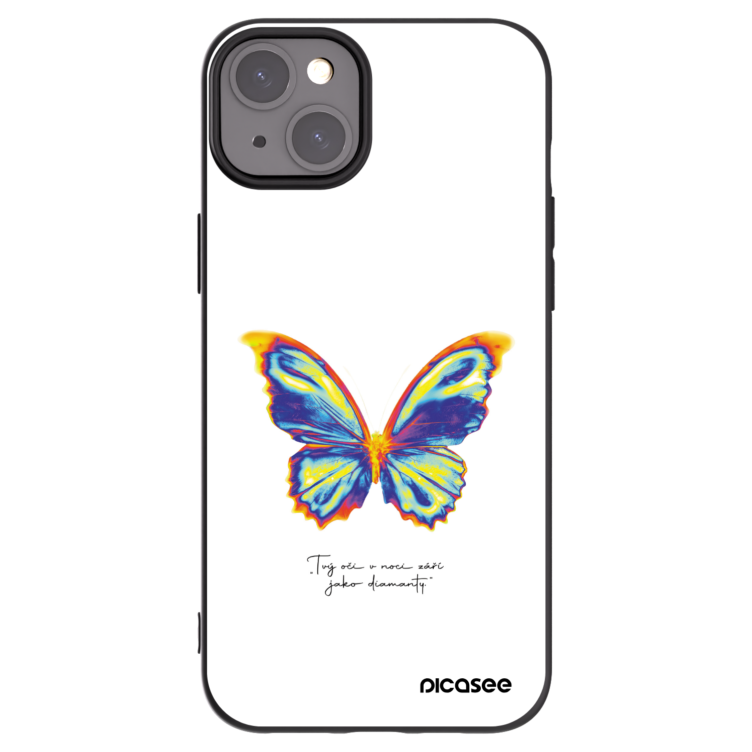 Picasee husă neagră din silicon pentru Apple iPhone 15 Plus - Diamanty White