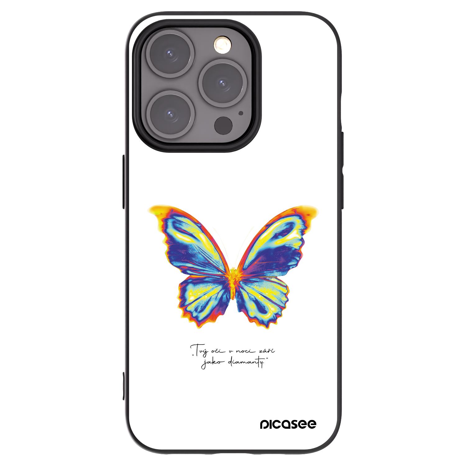 Picasee husă neagră din silicon pentru Apple iPhone 15 Pro - Diamanty White