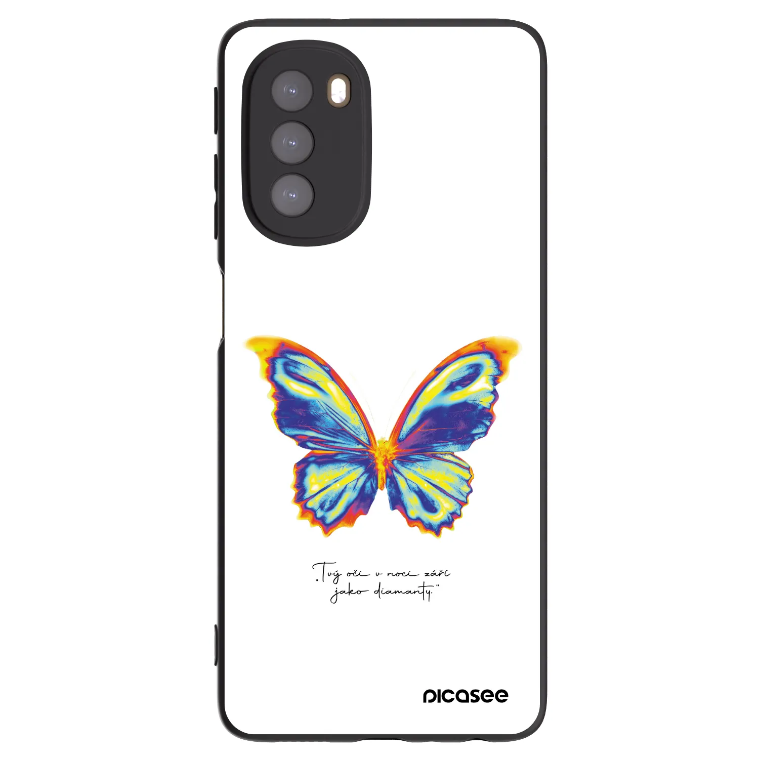 Picasee husă neagră din silicon pentru Motorola Moto G51 - Diamanty White