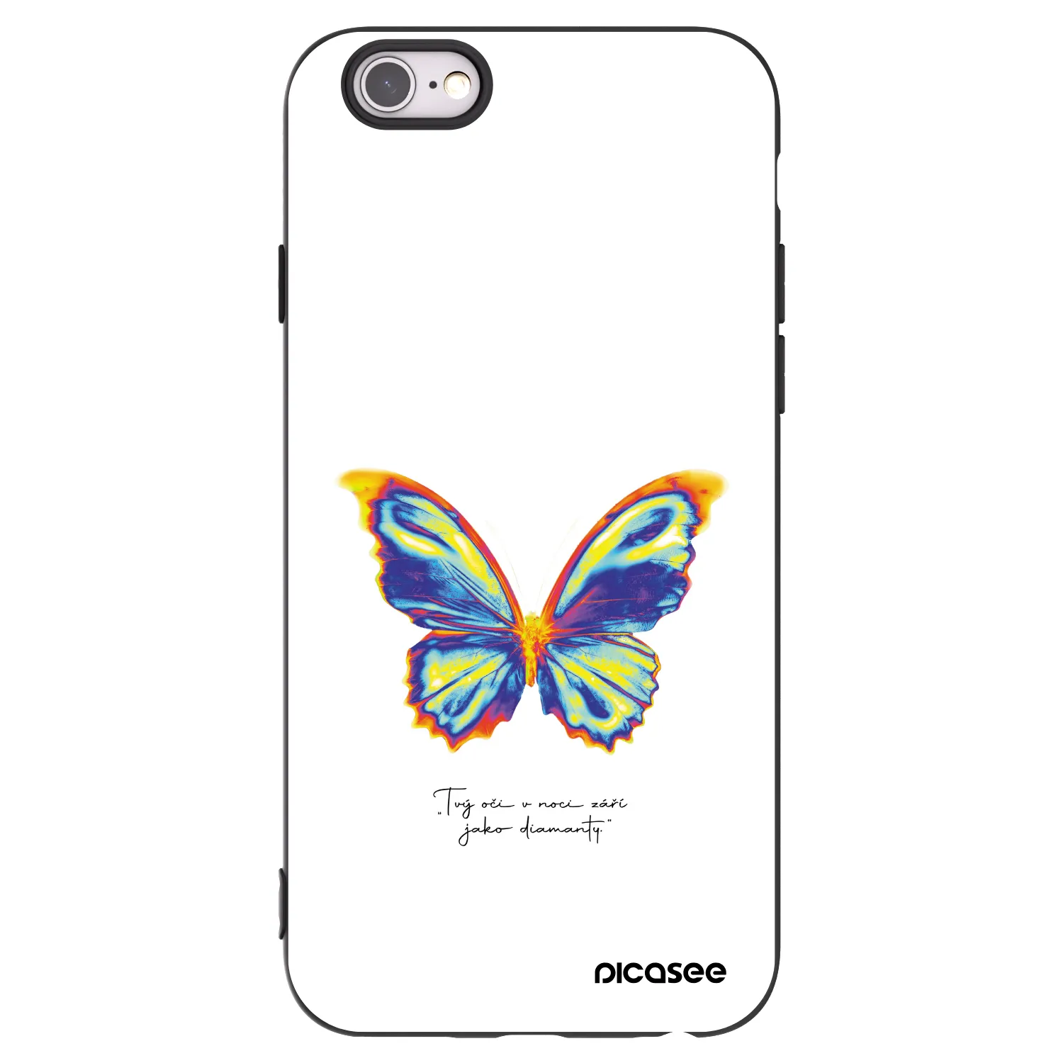 Picasee husă neagră din silicon pentru Apple iPhone 6/6S - Diamanty White