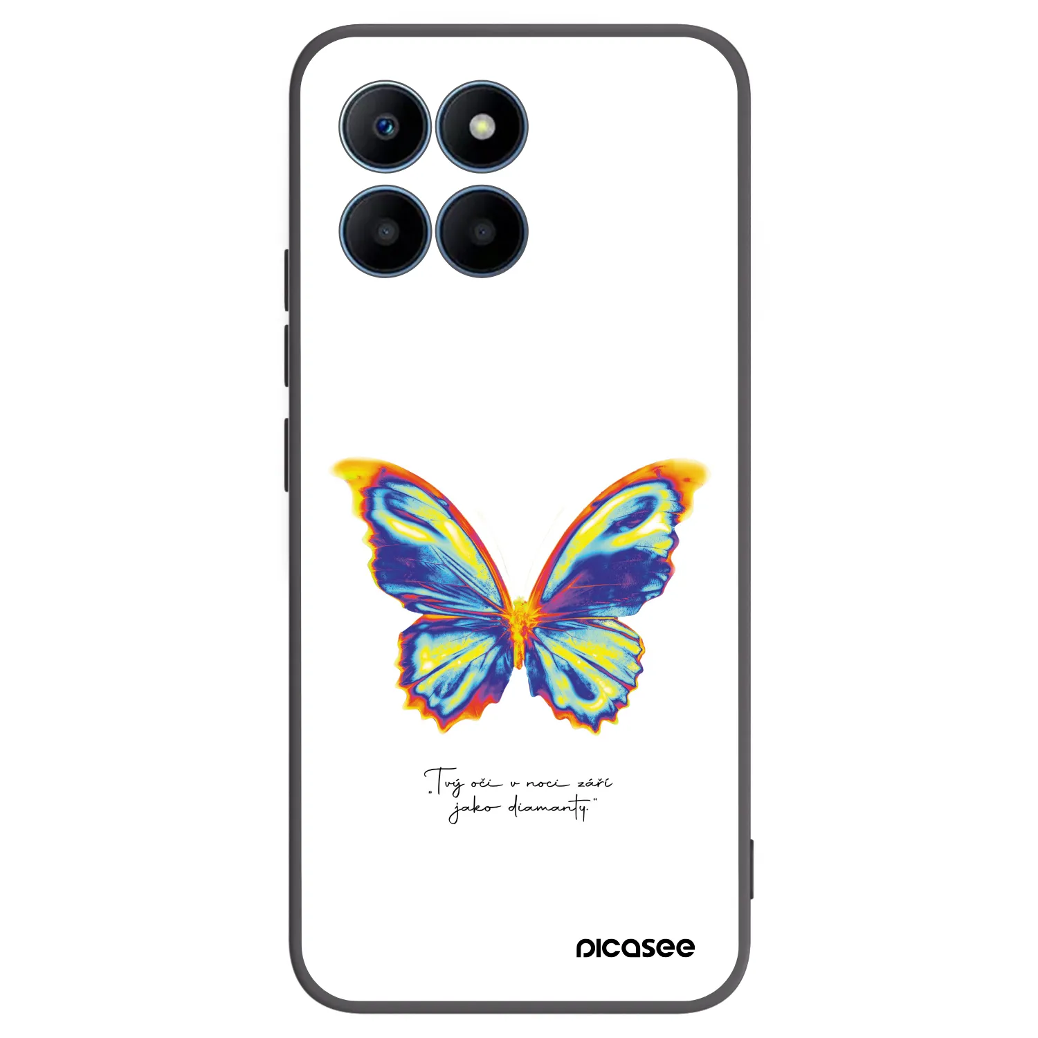 Picasee husă neagră din silicon pentru Honor 70 Lite - Diamanty White