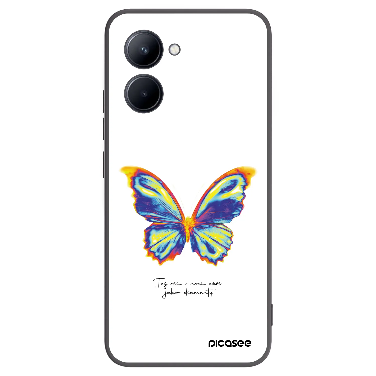 Picasee husă neagră din silicon pentru Realme C33 (2023) - Diamanty White