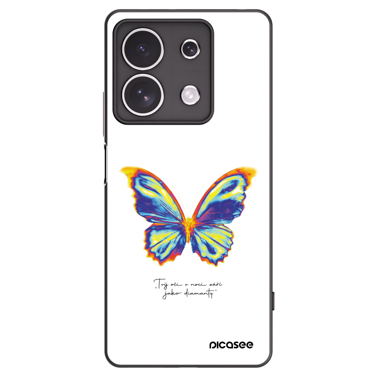 Picasee husă neagră din silicon pentru Xiaomi Redmi Note 13 4G - Diamanty White