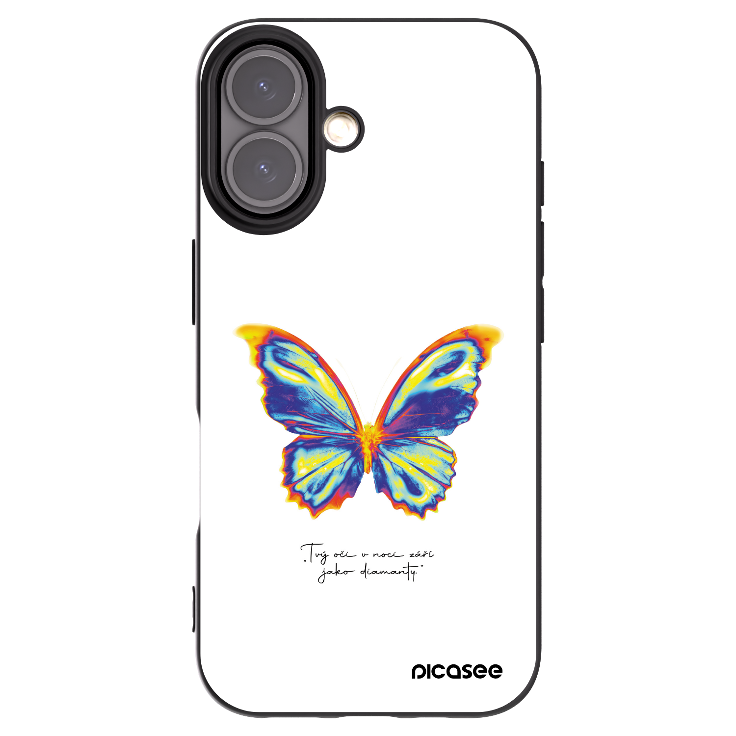 Picasee husă neagră din silicon pentru Apple iPhone 16 - Diamanty White