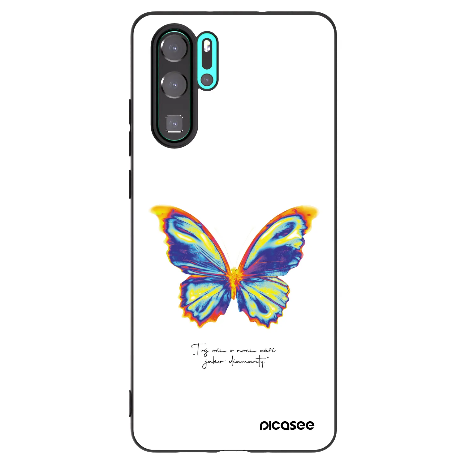 Picasee husă neagră din silicon pentru Huawei P30 Pro - Diamanty White