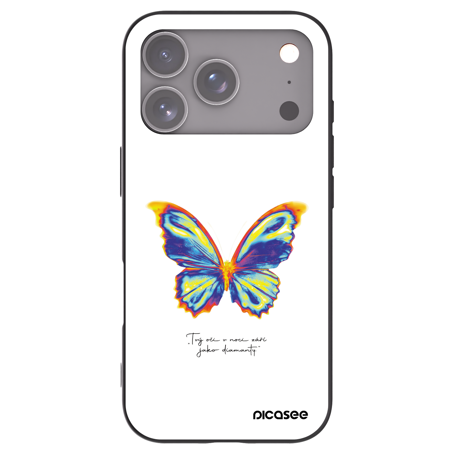 Picasee husă neagră din silicon pentru Apple iPhone 17 Pro - Diamanty White