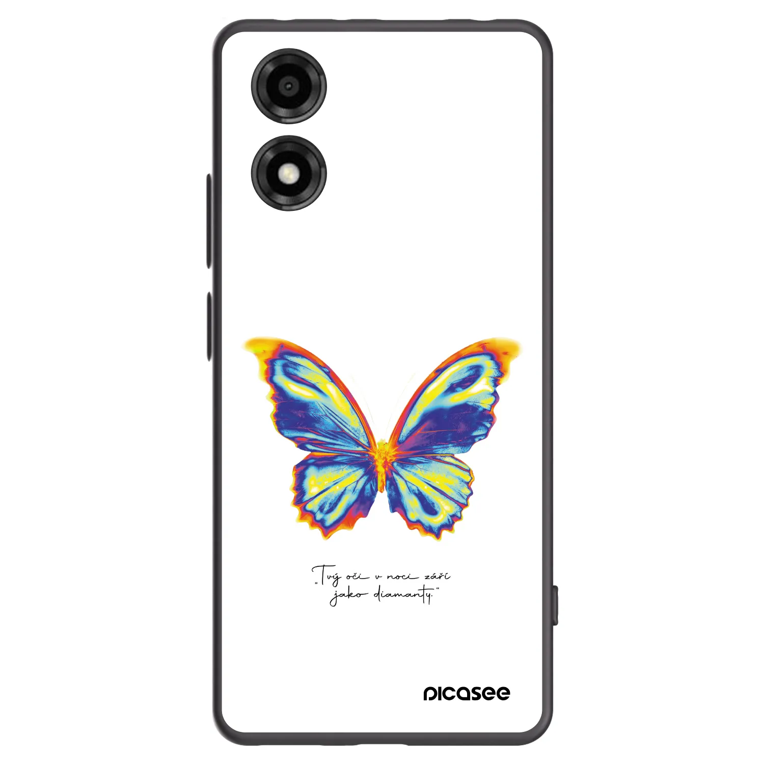 Picasee husă neagră din silicon pentru Motorola Moto E14 - Diamanty White