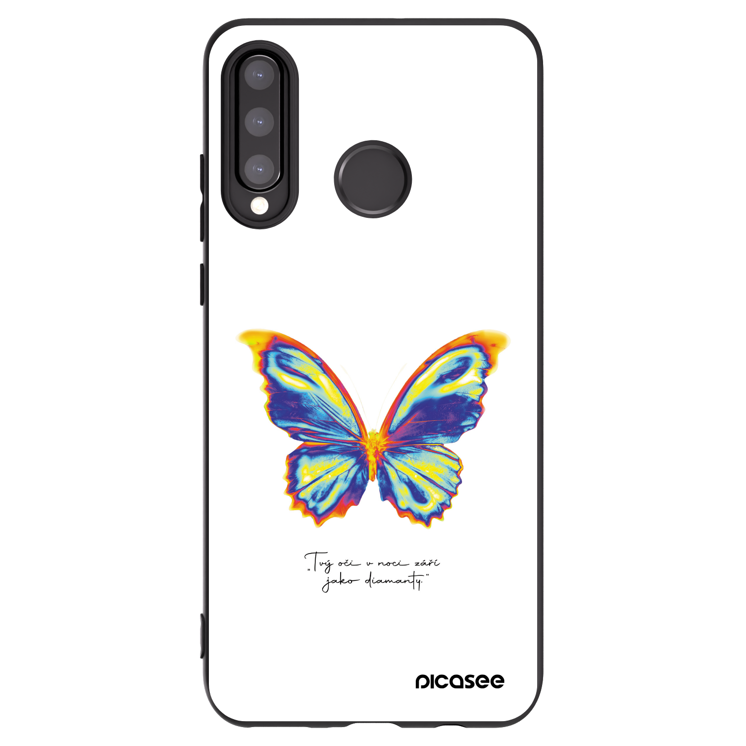 Picasee husă neagră din silicon pentru Huawei P30 Lite - Diamanty White