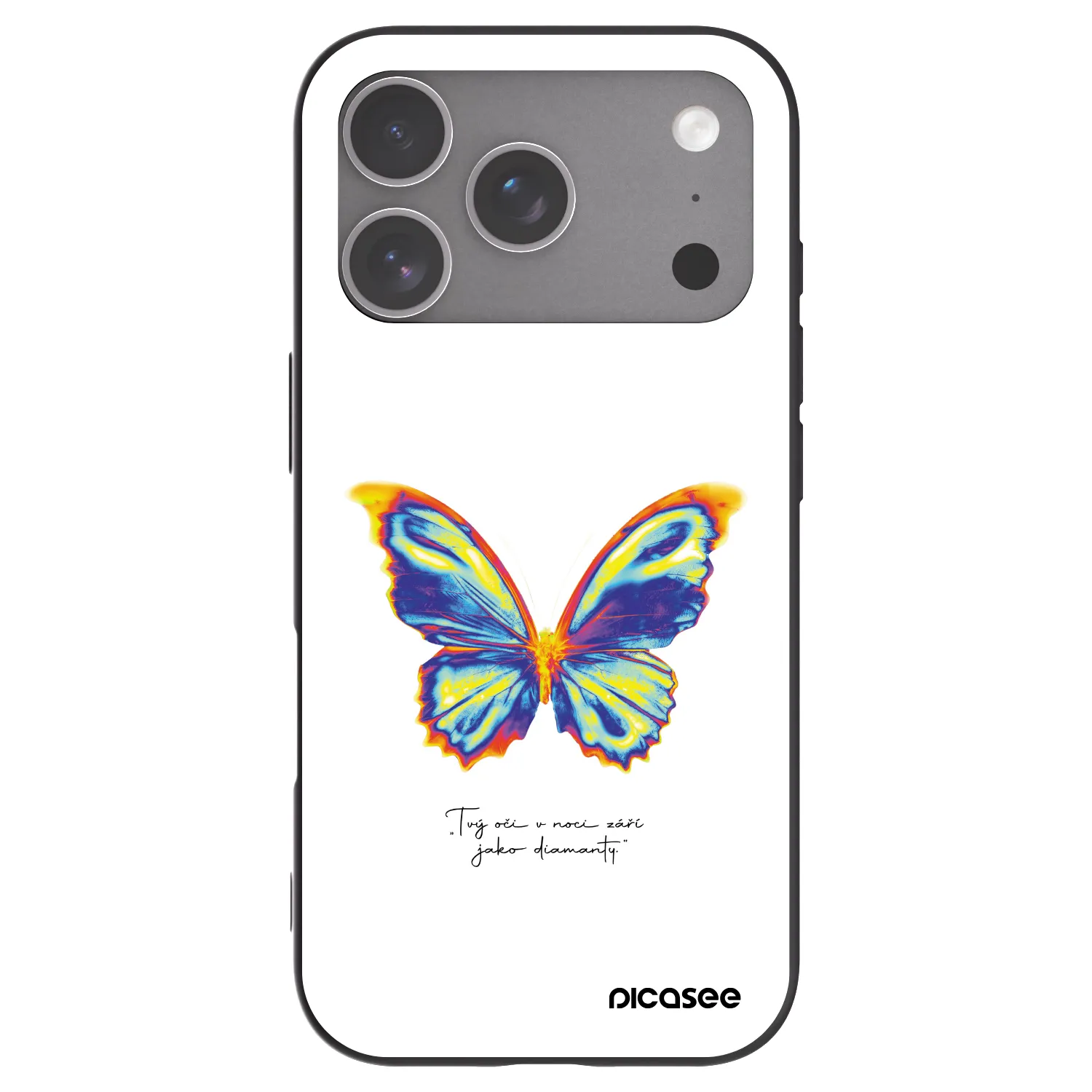 Picasee husă neagră din silicon pentru Apple iPhone 18 Pro - Diamanty White