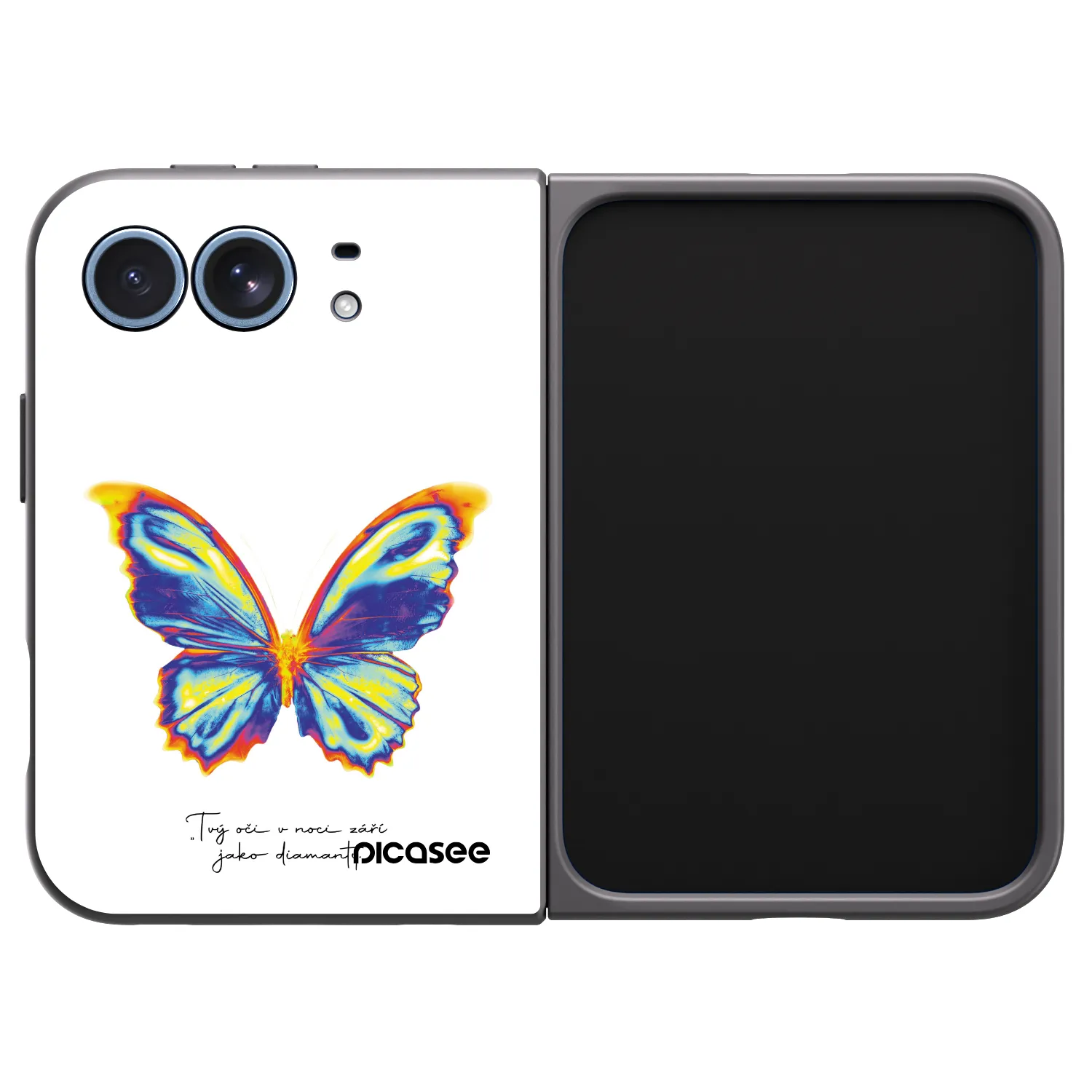 Picasee husă neagră din silicon pentru Apple iPhone Duo - Diamanty White