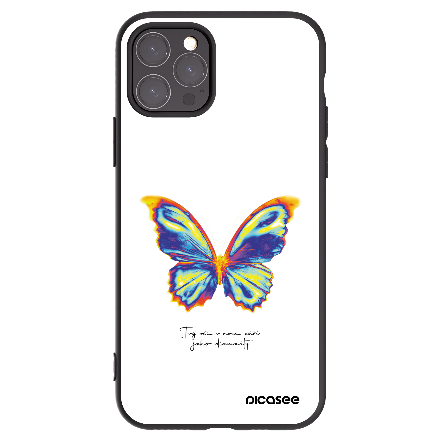 Picasee husă neagră din silicon pentru Apple iPhone 11 Pro - Diamanty White