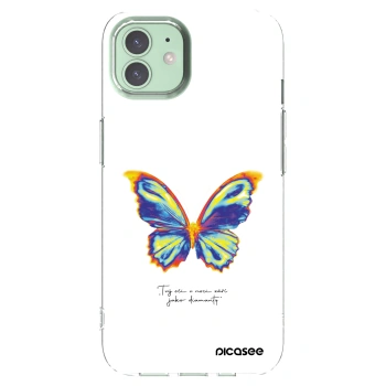 Picasee husă transparentă din silicon pentru Apple iPhone 12 - Diamanty White