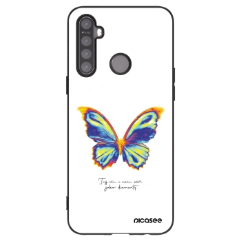 Picasee husă neagră din silicon pentru Realme 5 - Diamanty White