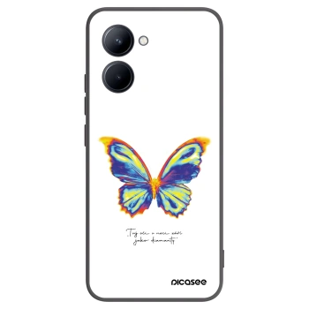 Picasee husă neagră din silicon pentru Realme C33 (2023) - Diamanty White