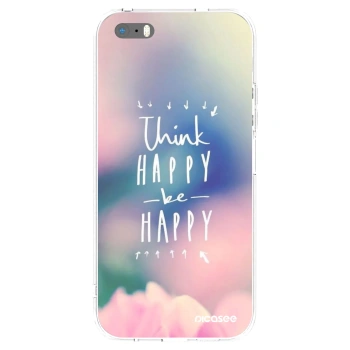Picasee husă transparentă din silicon pentru Apple iPhone 5/5S/SE - Think happy be happy