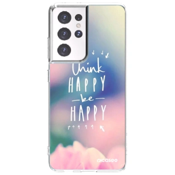 Picasee husă transparentă din silicon pentru Samsung Galaxy S21 Ultra 5G G998B - Think happy be happy
