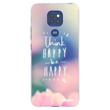 Picasee husă transparentă din silicon pentru Motorola Moto G9 Play - Think happy be happy