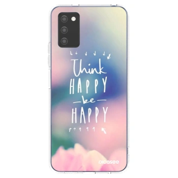 Picasee husă transparentă din silicon pentru Samsung Galaxy A02s A025G - Think happy be happy