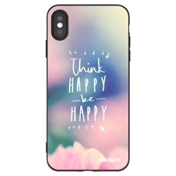 Picasee husă neagră din silicon pentru Apple iPhone XS Max - Think happy be happy