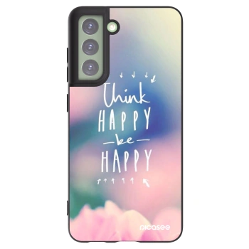 Picasee husă neagră din silicon pentru Samsung Galaxy S21 FE 5G - Think happy be happy