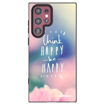 Picasee husă neagră din silicon pentru Samsung Galaxy S22 Ultra 5G - Think happy be happy