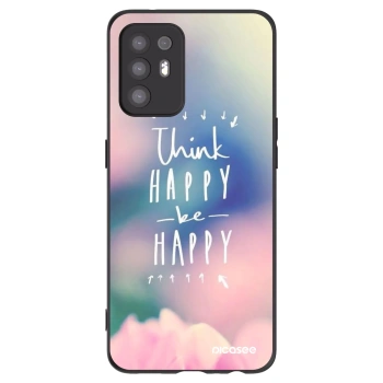 Picasee husă neagră din silicon pentru OPPO A94 5G - Think happy be happy