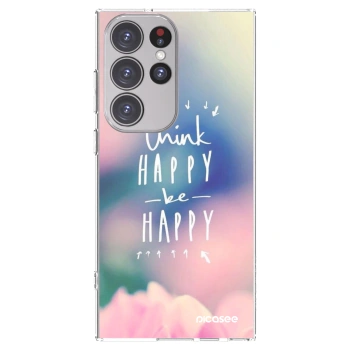 Picasee husă transparentă din silicon pentru Samsung Galaxy S23 Ultra 5G - Think happy be happy