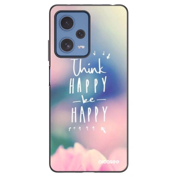 Picasee husă neagră din silicon pentru Xiaomi Redmi Note 12 Pro 5G - Think happy be happy