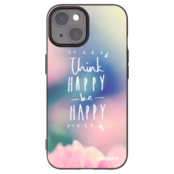 Picasee husă neagră din silicon pentru Apple iPhone 15 - Think happy be happy