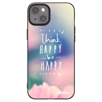 Picasee husă neagră din silicon pentru Apple iPhone 15 Plus - Think happy be happy