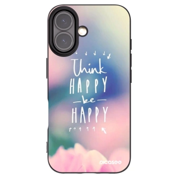Picasee husă neagră din silicon pentru Apple iPhone 16 - Think happy be happy