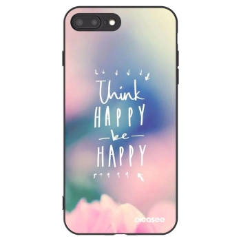 Picasee husă neagră din silicon pentru Apple iPhone 8 Plus - Think happy be happy