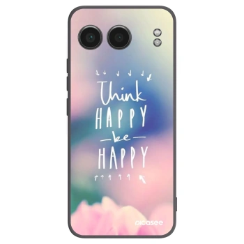 Picasee husă neagră din silicon pentru OnePlus Nord 4 - Think happy be happy