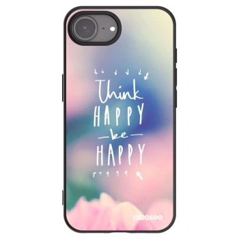 Picasee husă neagră din silicon pentru Apple iPhone 16e - Think happy be happy